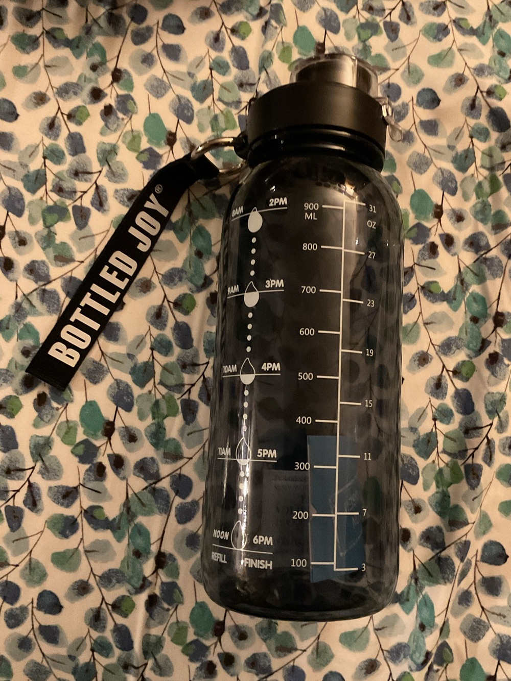 NWT Bottled Joy Motivational Water Bottle - Smoky Black
